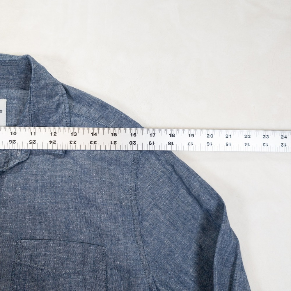 American Eagle Linen Blend Shirt Men S Long Sleeve Preppy Academia Coastal Vibe - Picture 6 of 10